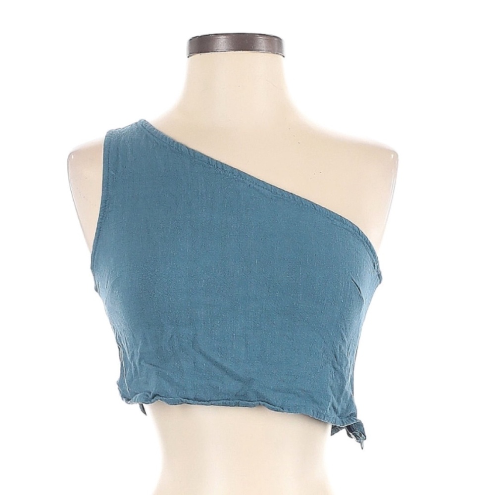 Kendall and Kylie Blue One Sleeve Crop